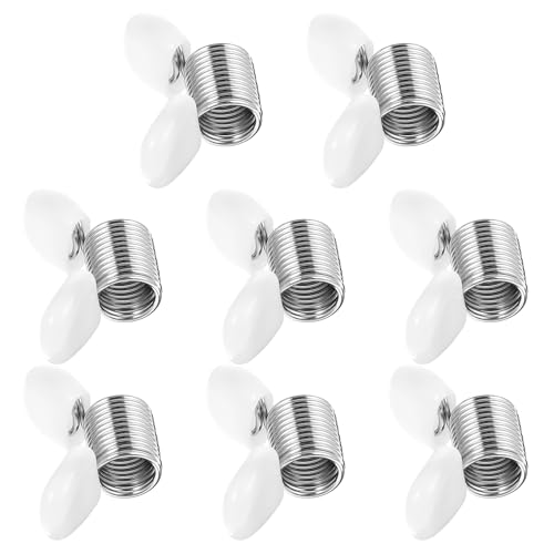 8Pcs Bead Stop for Jewelry Making, Spring Bead Clamps with White Handles Creative Wire Ends Beaded Clip Jewelry Making Tool to Prevent Beads from Falling for Handmade Bracelets and Necklace