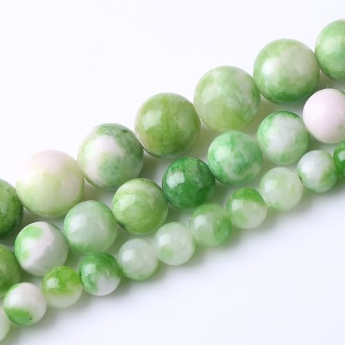 Green Persian Jade Stone Beads Gemstone Round Crystal Energy for Jewelry Making DIY Bracelet Necklace 1 Strand 15.5inch 31PCS 12MM - color: Green Persian jade, size: 12MM