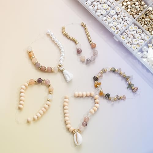 Xylise Jewelry Making Supplies Kit Natural Stone Beads for Irregular Natural Stone with for DIY Craft Bracelet Necklace Earrings for Adults(Light Purple) - color: Light purple