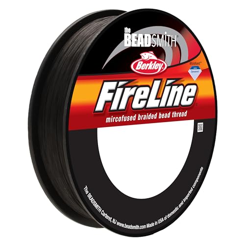 The Beadsmith Fireline by Berkley – Micro-Fused Braided Thread – 6lb. Test, .006”/.15mm Diameter, 300 Yard Spool, Smoke Grey – Super Strong Stringing Material for Jewelry Making and Bead Weaving - color: Smoke Grey, size: 6lb, .006”, 300 Yard