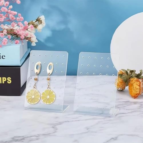 2Pcs Earrings Stand Display, 72 Holes Acrylic Earring Holder Organizer, Ear Studs Jewelry Storage Display, Rack Showcase Earrings Display, Stand Earring Storage