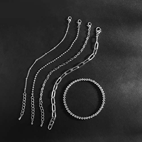 Waterproof Gold Chain Bracelet For Women Non Tarnish,14K Gold Plated Link Dainty Bracelets Stake Layered Bracelet Set Hypoallergen Gold Jewelry - color: Style-3