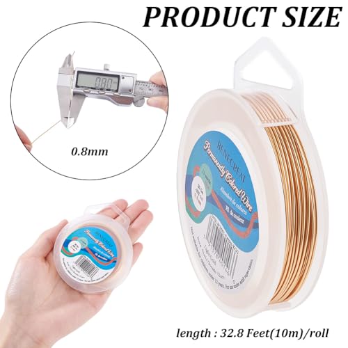 BENECREAT 20 Gauge KC Gold Copper Wire Real Gold Plated Craft Jewelry Wire Tarnish Resistant Wire for Beading Jewelry Making, 33-Feet/11-Yard - color: Gold, size: 20-Gauge(33-Feet/11-Yard)