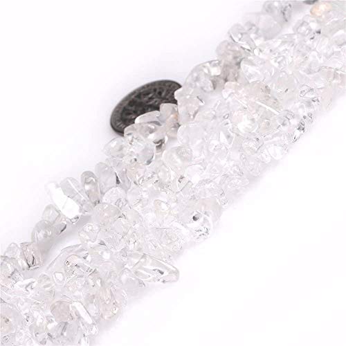 Genuine Rock Crystal Quartz Chip Beads 5-8mm Irregular Shaped Tumbled Chips Stone Crystal Loose Bead for Jewelry Making 1 Strand 32" - color: Rock Crystal Quartz