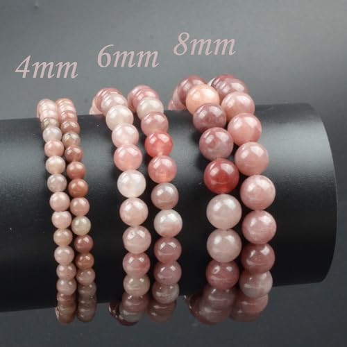 Natural Healing Gemstone Bracelet Handmade Yoga Stretch Elastic Bracelet Stress Relief Crystal Jewelry for Men and Women - color: Angel Quartz(Soothe the mood), size: 6mm