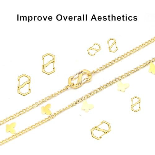 Double Opening Lobster Clasp,Gold Bracelet Clasp Charm Clasp,Necklace Connectors for Multiple Necklaces - 10 Pack (Small &Large) - size: Gold