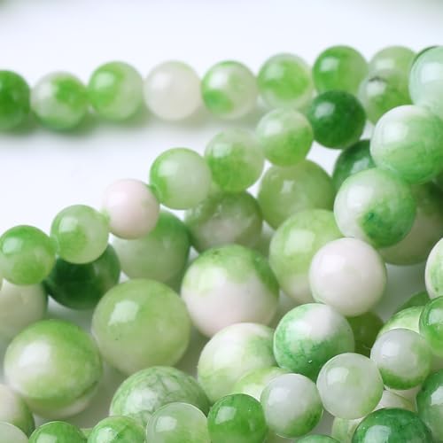 Green Persian Jade Stone Beads Gemstone Round Crystal Energy for Jewelry Making DIY Bracelet Necklace 1 Strand 15.5inch 31PCS 12MM - color: Green Persian jade, size: 12MM