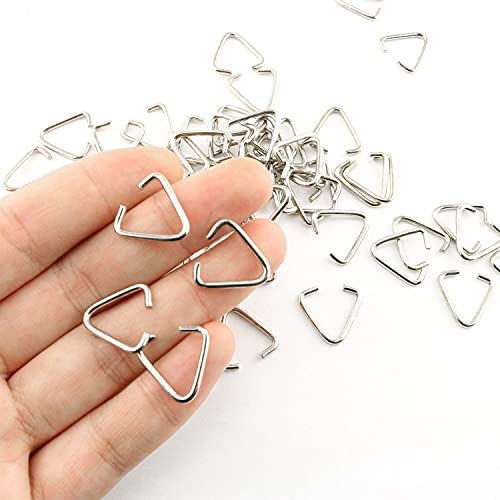 E-outstanding 100Pcs Metal Triangle Open Jump Rings for Decoration Jewelry DIY Accessories, 15mm