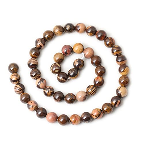 45PCS 8mm Natural Africa Picture Jasper Gemstone Round Loose Beads for DIY Bracelet Necklace Earrings Jewelry Making 1 String 15 Inches - color: Africa Picture Jasper, size: 8mm