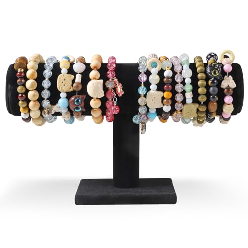 T-Bar Bracelet Display Stand for Selling, Jewelry Storage, Bracelet Holder Stand, Bangle, Jewelry Business Supplies, Watch holder for Women & Men (Black Velvet) - color: Black Velvet