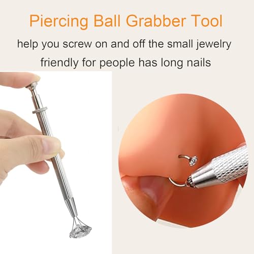 QWALIT Piercing Taper Threadless Insertion Tool - Titanium Labret Pin 16g, 18g, 20g - color: C3 - Silver 20g 8mm 3pcs