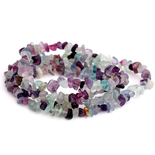 Genuine Fluorite Chips Gemstone Beads 5-8mm Irregular Shaped Crystal Chip Stone Loose Bead for Jewelry Making 1 Strand 32" - color: Fluorite