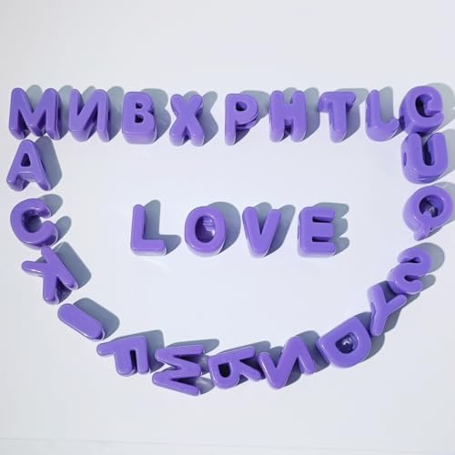 26PCS Large 6mm Hole Letter Beads, 20mm Acrylic Beads A to Z,for DIY Jewelry Making Kit Friendship Bracelet Key Chain and Bag Charms (26 A to Z Purple) - color: 26 A to Z Purple