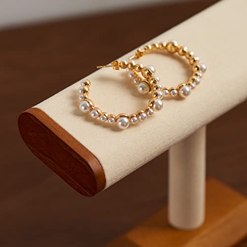 Watch Display Stand Solid Wood Bracelet Watch Organizer T-bar Jewelry Display - color: WHITE T SHAPE DISPLAY