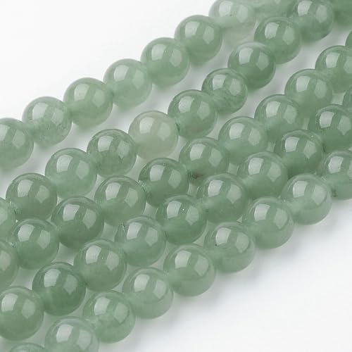 45Pcs Natural Green Aventurine Beads 8mm Round Natural Gemstone Beads Smooth Loose Spacer Bead for DIY Craft Bracelet Necklace Earrings Jewelry Making Supplies - color: Natural Green Aventurine