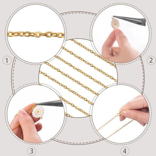 Lemonkey 24 Pack Necklace Chains Bulk,Gold Plated DIY Cable Link Chains for Jewelry Making 20 Inches - color: Gold, size: 20inch