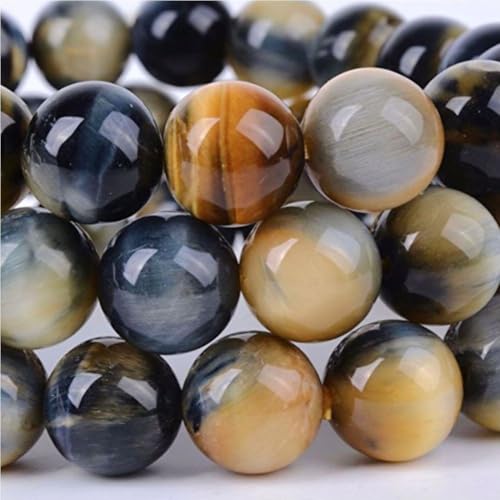 90pcs Adabele Natural Blue Golden Tigers Eye Healing Gemstone 4mm (0.16 Inch) Small Round Beads Gem Stone Spacer for DIY Craft Jewelry Making GS23-4 - color: Golden Blue Tiger Eye Stone, size: 4mm (90pcs/1 Strand)