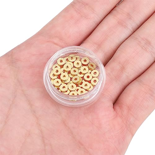 BEADIA 14K Gold Plated Disk Spacer Beads 4x1.2mm 50pcs for Jewelry Making Findings Non Tarnish - color: 14K Gold, size: 4x1.2mm Disk