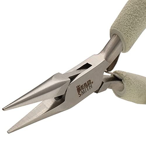 The Beadsmith Chain Nose Pliers, 6.25 inches (159mm), Polished Steel Head with Elongated Handle & Double-leaf Spring - style: Chain Nose