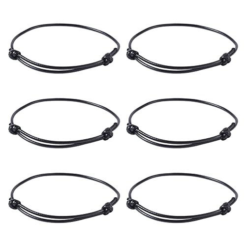 Cheriswelry 50pcs Black Adjustable Bracelet Making Korean Waxed Polyester Cord Bracelet Friendship Bracelet String Inner Diameter 40~70mm for Women Men Jewelry Making Supplies - color: Black