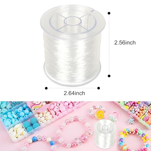 Clear Elastic String for Bracelets,0.8 mm 607 Feet Jewelry Making Beading Thread, Transparent Stretchy Bracelet String