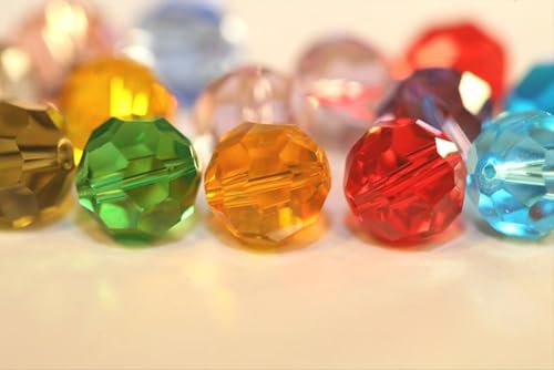 100pcs Adabele Austrian 4mm (0.16 Inch) Small Faceted Loose Round Crystal Beads Golden Yellow Champagne Compatible with Swarovski Crystals for Jewelry Craft Making SS2R-428 - color: Gold Champagne, size: 4mm Small (100pcs)