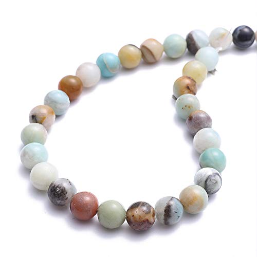 BEADIA Natural Amazonite Jade Stone Round Loose Semi Gemstone Beads for Jewelry Making 4MM 89PCS - color: Amazonite Jade, size: 4mm