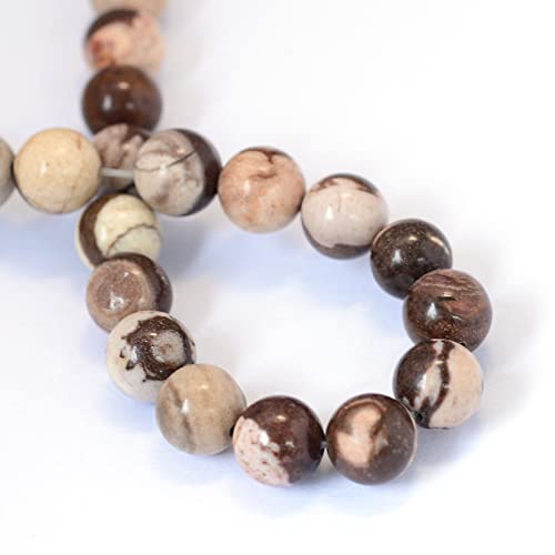 KISSITTY 235pcs 8mm Natural Africa Zebra Jasper Bead Strands, Natural Gemstone Crystal Beads Round Smooth Chakra Beads Energy Healing Crystals Gemstones for DIY Jewelry Bracelets Necklaces Making - color: Natural Africa Zebra Jasper
