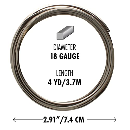 The Beadsmith Square Craft Wire - Medium Temper Beading Wire, Titanium Color, 18 Gauge, 4 Yards - color: Titanium, size: 18 Gauge, 4 Yard Coil