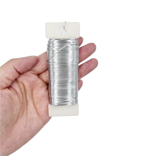 26 Gauge Silver Metal Floral Wire, 38 Yards/35 Meters,for Christmas Wreaths,Tree Decoration,Flower Arrangement,Craft Wire,Flower Wire,Garden Wires,Flowers Bouquet Accessories,Jewelry Wires DIY - size: 26Gauge-Silver-1P/38Yards