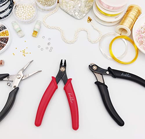 Beaditive Bead Crimping Plier for 2mm & 3mm Beads and Tubes | 5-Inch (Red) - color: Red