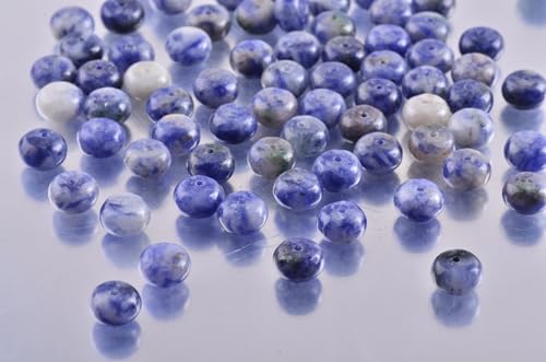 Rondelle Beads for Jewelry Making 5x8mm Natural Stone Beads 1 Strand 15.5inch Lentil Spacer Beads Rondelle Gemstone Bead Semi-Precious Stone Bead for Bracelet Necklace Crafts Blue Sodalite Bead - color: Blue Sodalite Beads