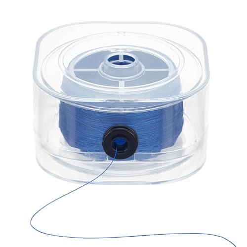 PH PandaHall 0.2mm Beading Thread, 218yards Waxed Cotton Thread String for Seed Beads Sewing Thread Non-Elastic Thread Cord with Organizing Case for Beading Jewelry Making Leather Crafting, Blue - color: Blue