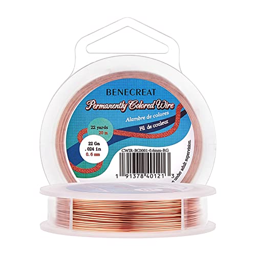 BENECREAT 22 Gauge Tarnish Resistant Copper Wire, Jewelry Beading Wire for Wrapping and Other Jewelry Craft Making, 66 Feet/22 Yard - color: Copper, size: 22-Gauge(66-Feet/22-Yard)