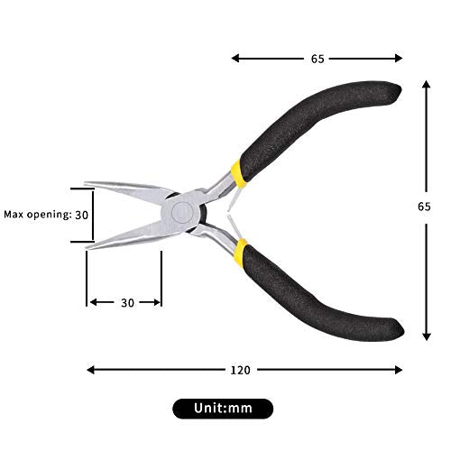 Mini Bent Nose Pliers for Jewelry Making 5 Inch Smooth Jaw Micro Beading Pliers Precision Handcraft DIY Hand Tool - size: Bent Nose