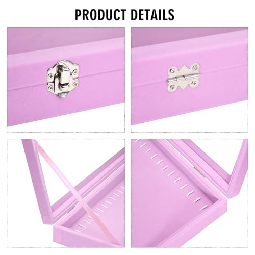 Vicoter Velvet Necklace Display Jewelry Tray 20 Hook Necklace Tray Necklace Pendant Jewelry Tray for Women and Girls - color: Pink, size: 20 Hook