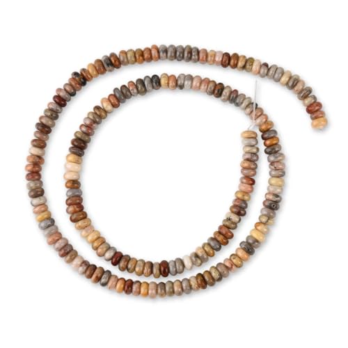 170pcs 4x2mm Natural Crazy Lace Agate Disk Rondelle Spacer Semi Precious Gemstone Loose Stone Beads for Jewelry Making 15 Inch - color: Crazy Lace Agate
