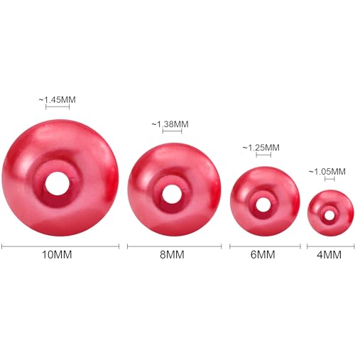 200Pcs Glass Pearl Beads Faux Pearls Round Czech Tiny Satin Luster Spacer Loose Beads Bulk with Holes Handcrafted for DIY Bracelets Jewelry Making Crafts Supplies (4MM, Red) - color: Red, size: 4MM