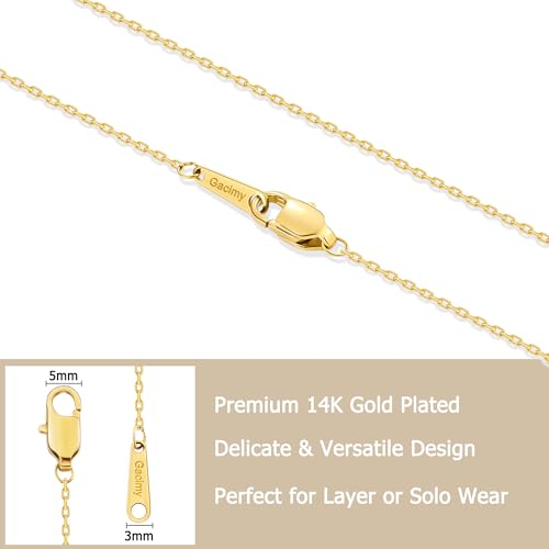 Gacimy Chain Necklace for Women, 14K Gold Plated/Silver Tone Cable Chain for Women, 1.1/1.3mm Thin Dainty Necklace Chains 16-24 Inch - size: 16 Inches, style: 1.1mm Gold