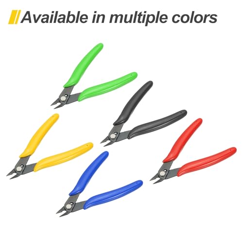 HARFINGTON 5" Flush Cut Pliers Small Precision Wire Cutter Side Cutter Diagonal Cutting Pliers for Jewelry Model Electronic 3D Print, Black - color: Black