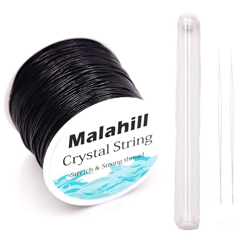 Elastic String Cord for Jewelry Making Bracelet Beading Thread,Stretchy String for Bracelets with 2 Pcs Beading Needles Beading Cord Black 0.8mm - size: Black 0.8mm