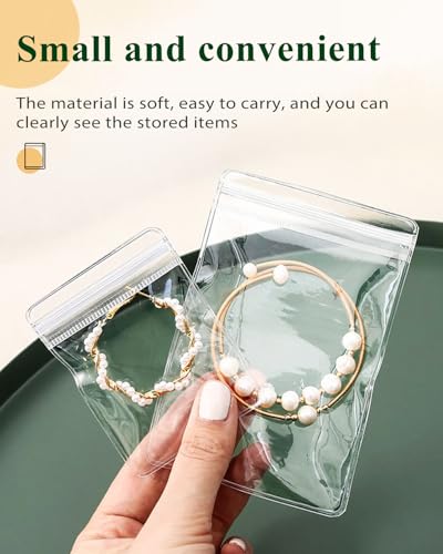 50Pcs Anti Tarnish Jewelry Bags Clear Pvc Jewelry Storage Pouches with Zipper Plastic Packing for Earrings (Pvc Jewelry Bags Large 3.55x5.12 in) - color: 50Pcs Pvc Jewelry Bags Large 3.55x5.12 in
