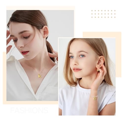 26Pcs 18K Gold Filled A-Z Alphabet Letters Charms for Jewelry Making, Chunky Gold Initial Letter Charm Pendant Beads, Trendy Bubble Slide Glitter Pendants for Women Bracelet Necklace Choker Making