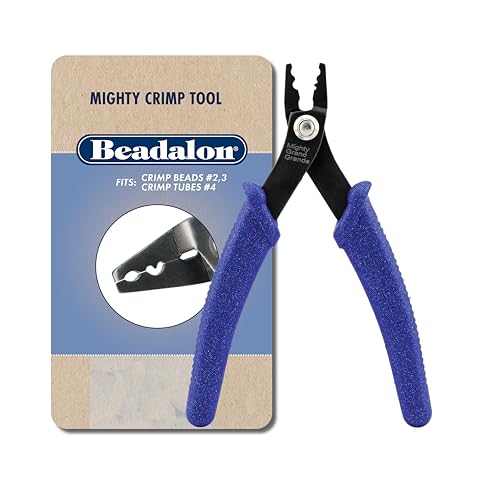 Beadalon Crimp Tool Mighty - Fits Crimp Beads #2-3, Crimp Tubes #4, Blue Speckle, 5.25 in / 13.3 cm - color: Blue Speckle, size: Mighty