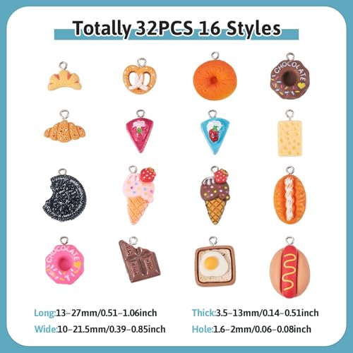 Craftdady Resin Plastic Miniature Food Snack Pendants Charms Ice Drink Juice Pendants Cute Bottle Fruit Keychain Charms Hang Ornament for DIY Craft Earring Bracelet Necklace Jewelry Making - color: Mixed Color Food (16 Styles)