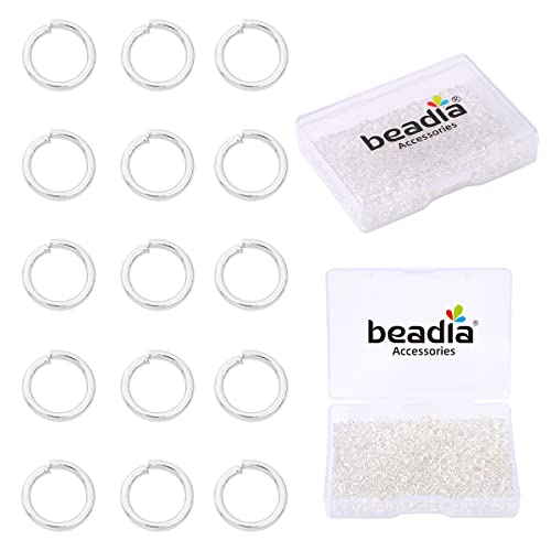 BEADIA Silver Plated Jump Rings Non Tarnish 4mm 900pcs for Jewelry Making Findings - color: Silver, size: 0.5x4mm
