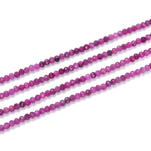 Adabele 15 Inch Natural Red Ruby Healing Gemstone 3mm x 2mm Tiny Small Faceted Round Rondelle Loose Beads Stone Spacer (155-165pcs) for Craft Jewelry Making GK-A5 - color: Red Ruby, size: 3mm x 2mm - 15 inch/1 strand