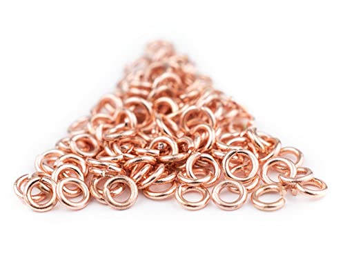 The Bead Chest Copper 4mm Round Open Jump Rings, Pack of 100 - color: Copper, size: 4mm