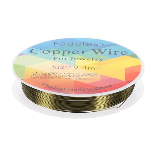 HARFINGTON 30ft Jewelry Wire, 26 Gauge (0.4mm) Brass Craft Soft Metal Tarnish Resistant Copper Beading Wire for Jewelry Making Supplies Crafting, Ancient Blue - color: Ancient Blue, size: 26 Gauge x 30ft