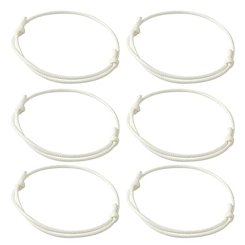 Cheriswelry 50pcs White Adjustable Bracelet Making Korean Waxed Polyester Cord Bracelet Friendship Bracelet String Inner Diameter 40~70mm for Women Men Jewelry Making Supplies - color: White
